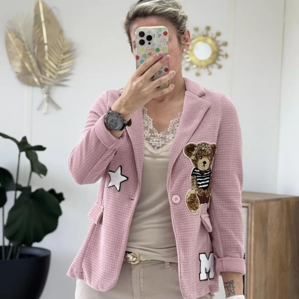 Blazer bear rose (taille petit)<Le Dressing de Sarah D Cheap