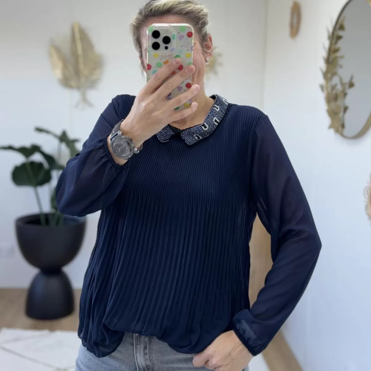 Blouse avec col perlé<Le Dressing de Sarah D New