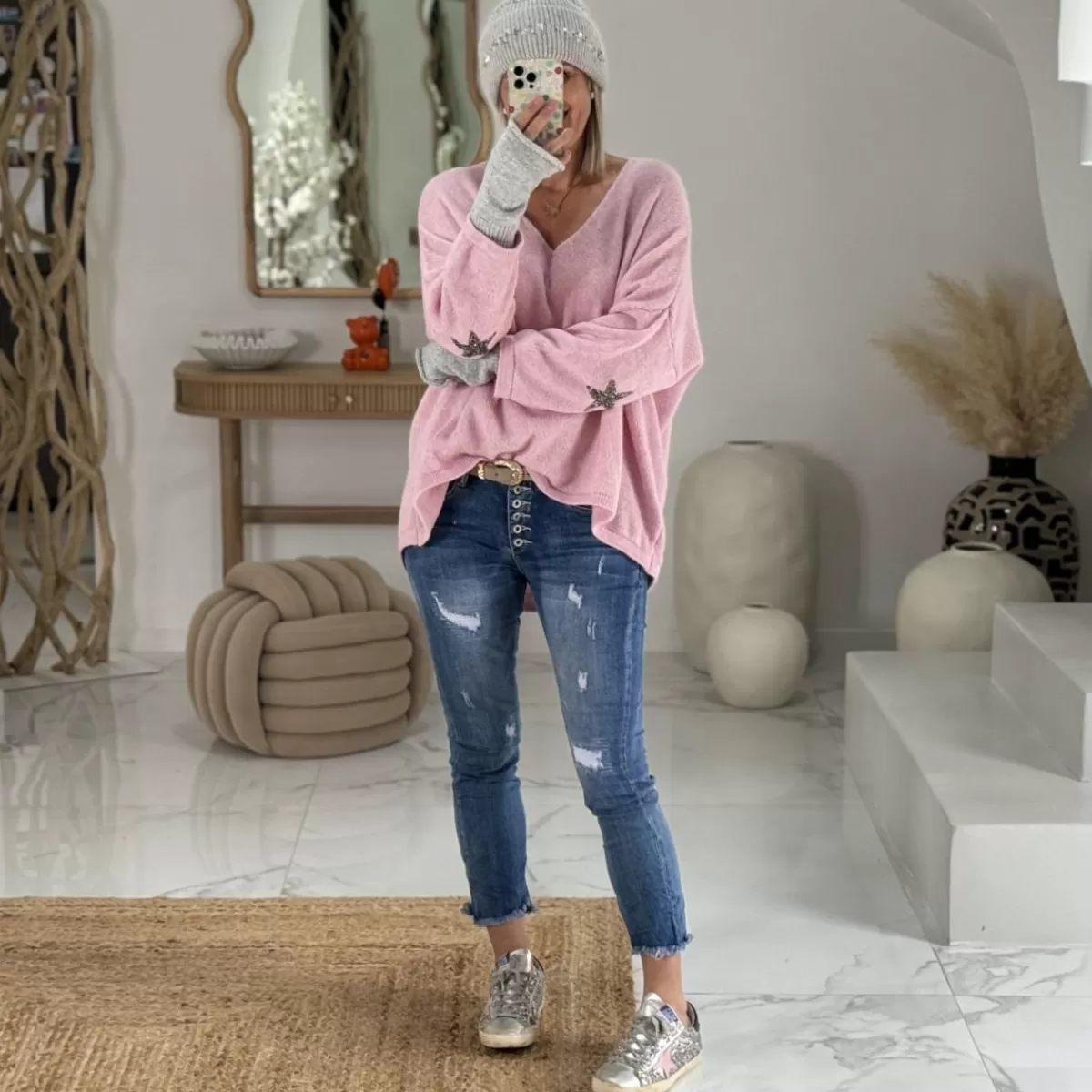 Bonnet sequins gris<Le Dressing de Sarah D Hot