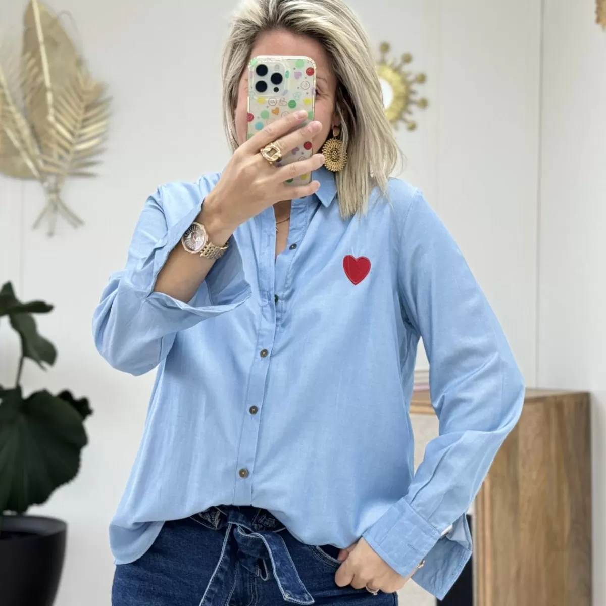 Chemise heart coeur rouge<Le Dressing de Sarah D Best Sale