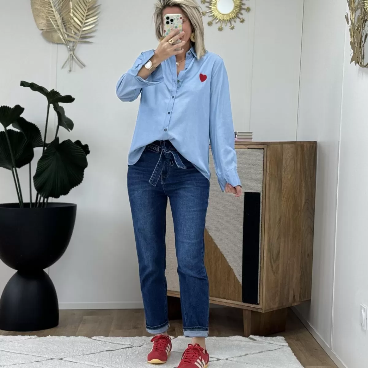 Chemise heart coeur rouge<Le Dressing de Sarah D Best Sale