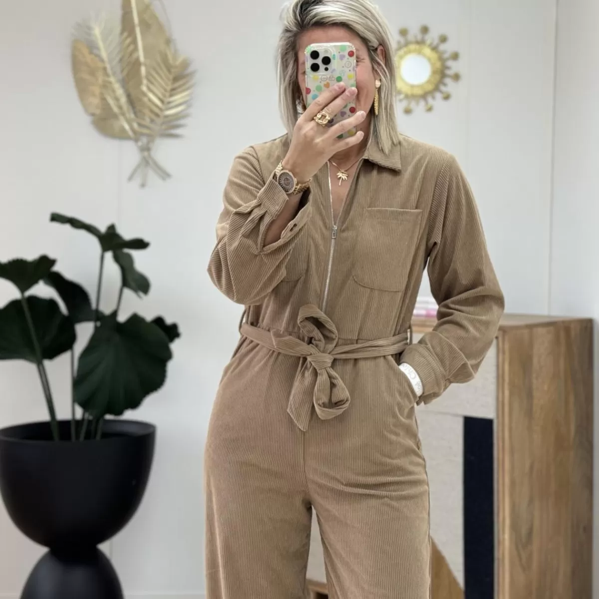 Combi velours taupe<Le Dressing de Sarah D Online
