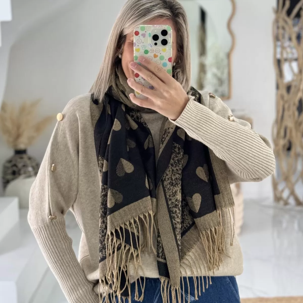 Echarpe coeur noir<Le Dressing de Sarah D Best