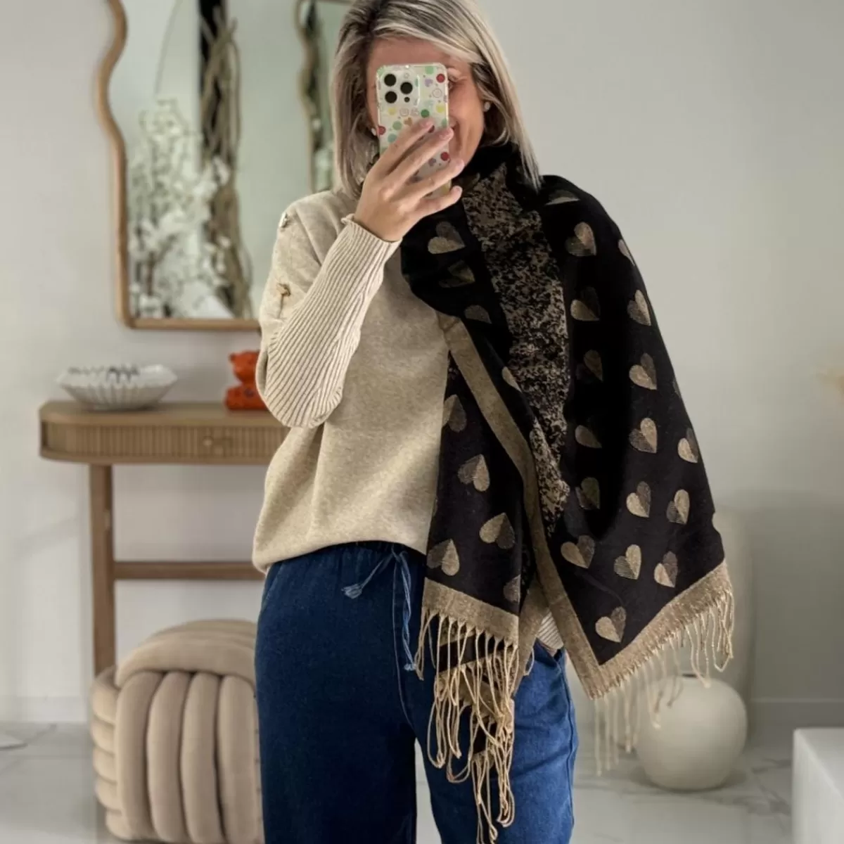 Echarpe coeur noir<Le Dressing de Sarah D Best
