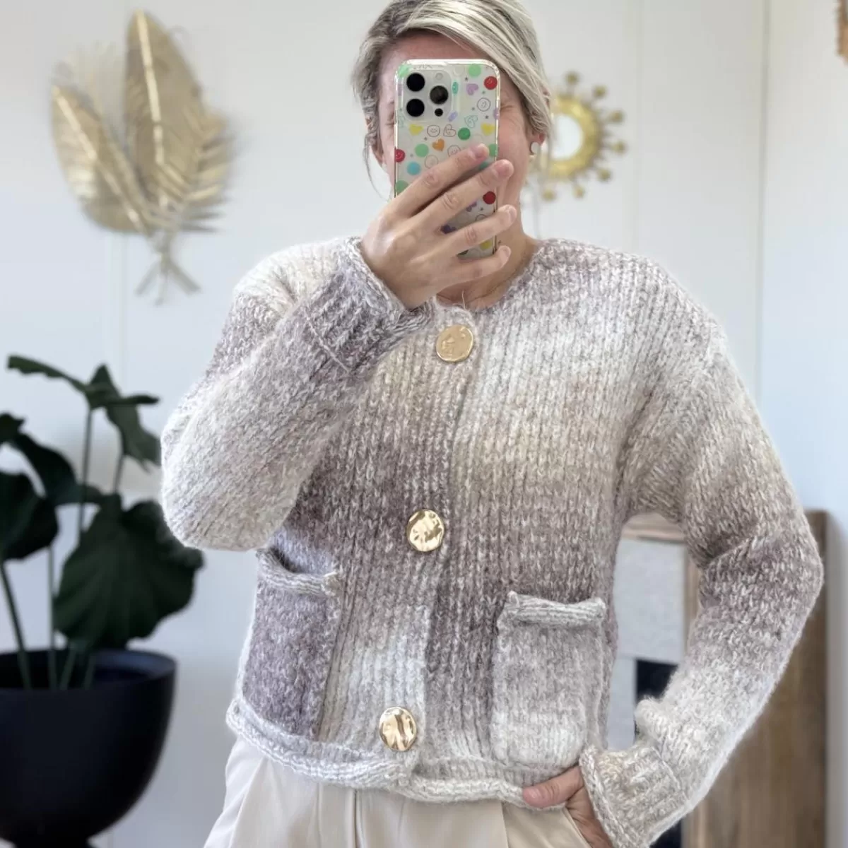 Gilet Beverly beige<Le Dressing de Sarah D Discount