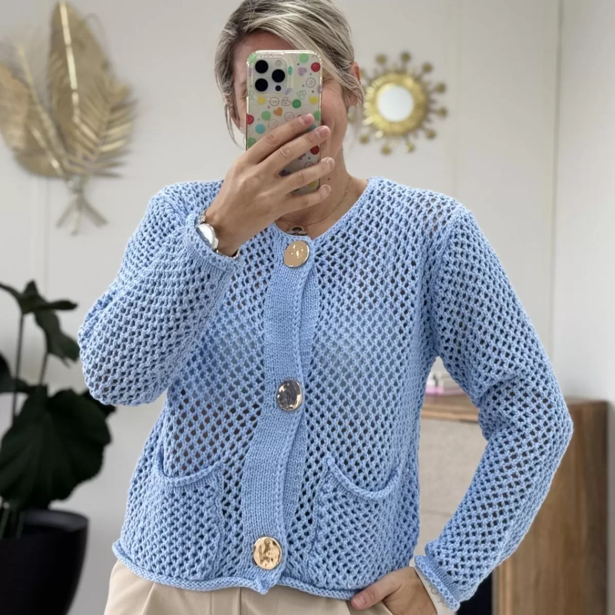 Gilet Justine bleu<Le Dressing de Sarah D Cheap