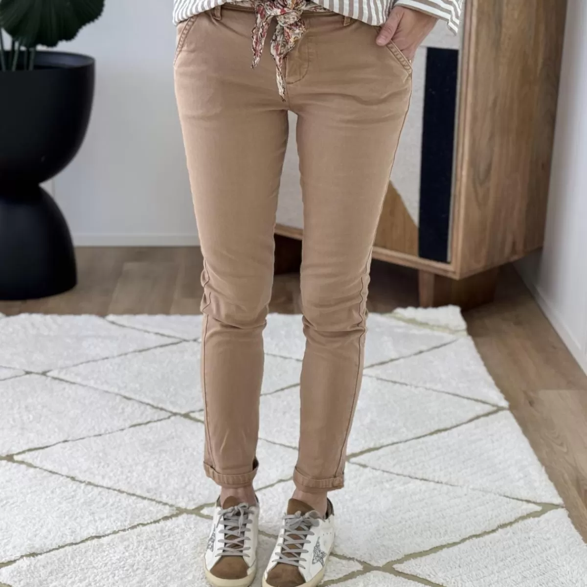 Jean ceinturé camel<Le Dressing de Sarah D Shop