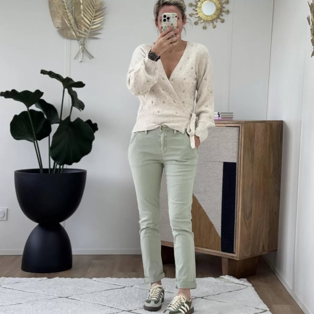 Jean chino kaki<Le Dressing de Sarah D Discount