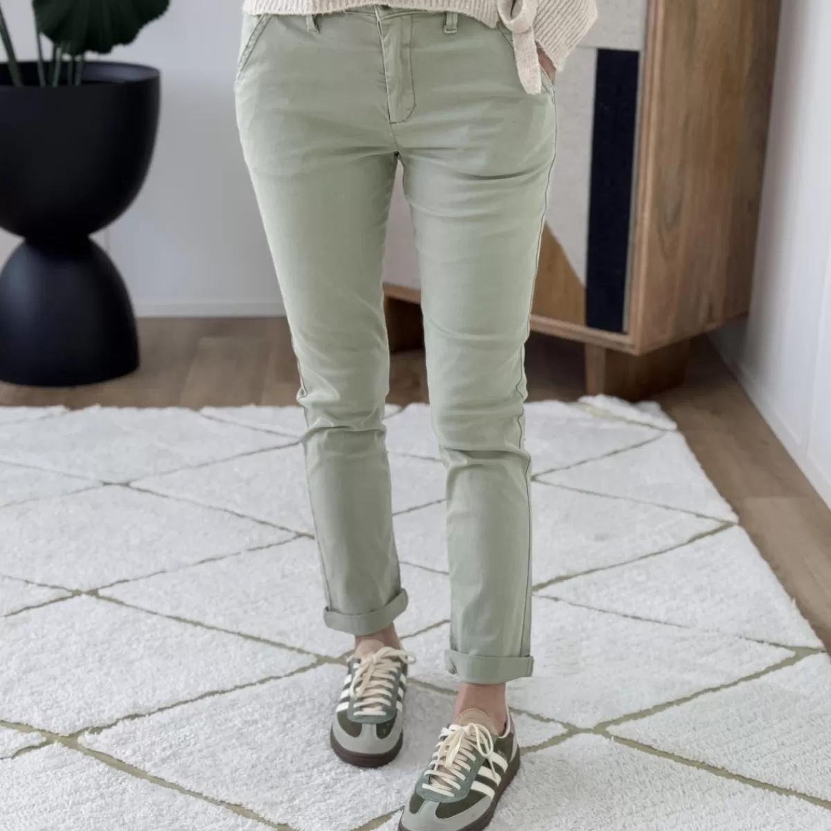 Jean chino kaki<Le Dressing de Sarah D Discount