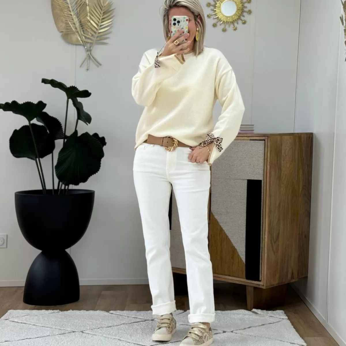 Jean droit blanc<Le Dressing de Sarah D Clearance