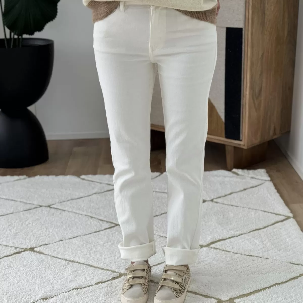 Jean droit blanc<Le Dressing de Sarah D Clearance