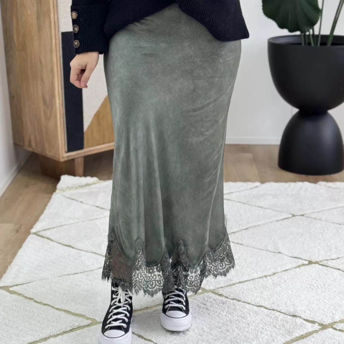 Jupe longue dentelle kaki<Le Dressing de Sarah D Best