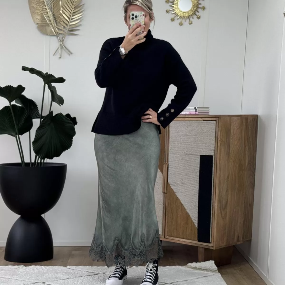 Jupe longue dentelle kaki<Le Dressing de Sarah D Best