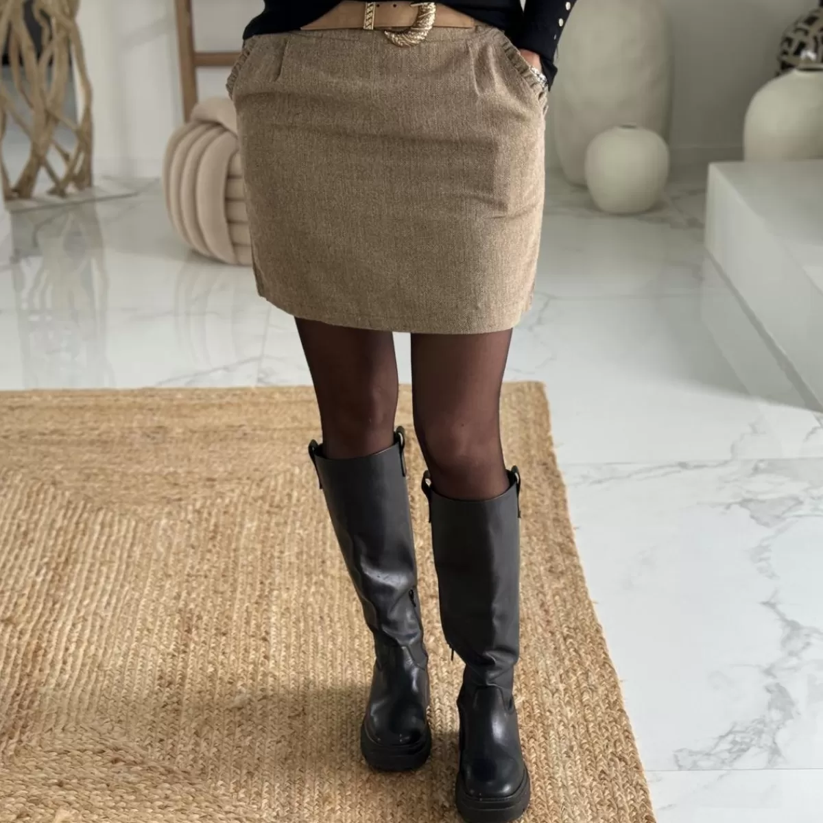 Jupe Nancy taupe<Le Dressing de Sarah D Cheap