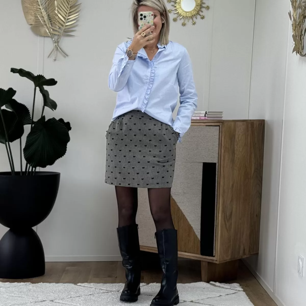 Jupe noeuds gris clair<Le Dressing de Sarah D Discount