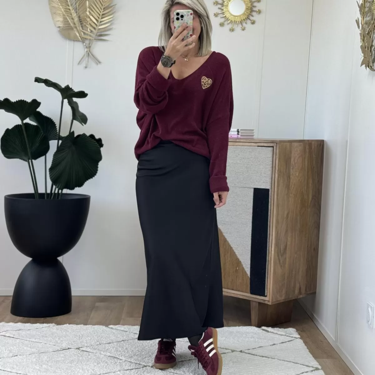 Jupe satinée noire<Le Dressing de Sarah D Best Sale