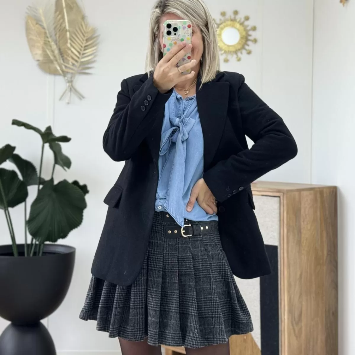 Jupe short Anastasia grise<Le Dressing de Sarah D Flash Sale