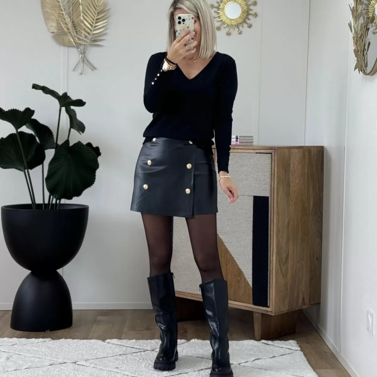Jupe short en simili cuir<Le Dressing de Sarah D Hot