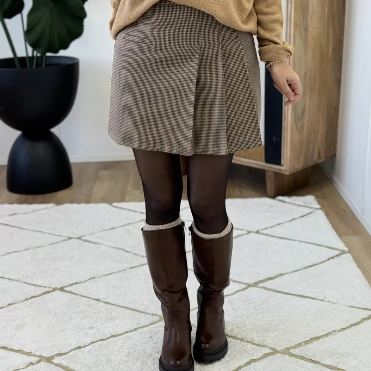 Jupe short Regina camel<Le Dressing de Sarah D Shop