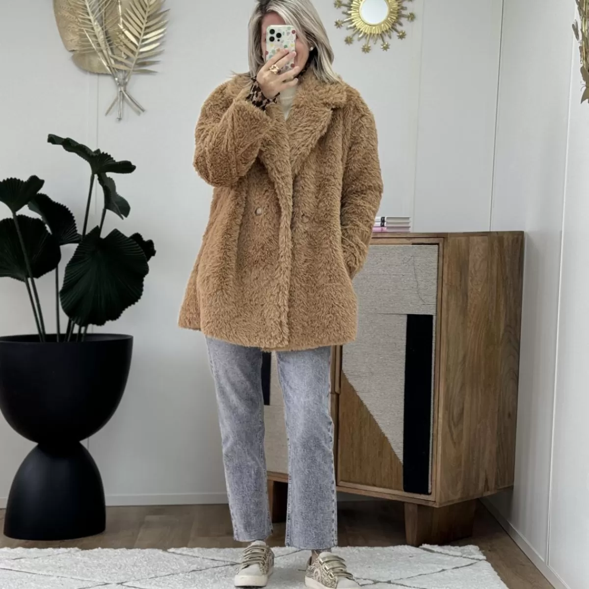 Manteau fausse fourrure camel<Le Dressing de Sarah D Flash Sale