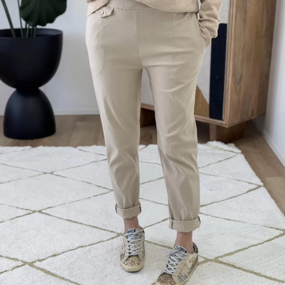 Pantalon jogg Mila beige<Le Dressing de Sarah D New