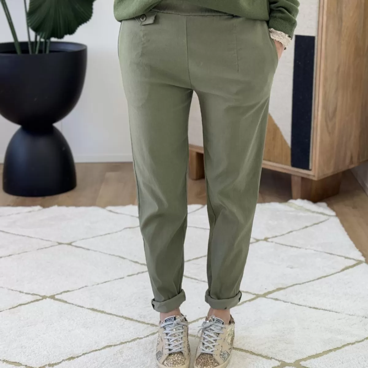 Pantalon jogg Mila kaki<Le Dressing de Sarah D Fashion