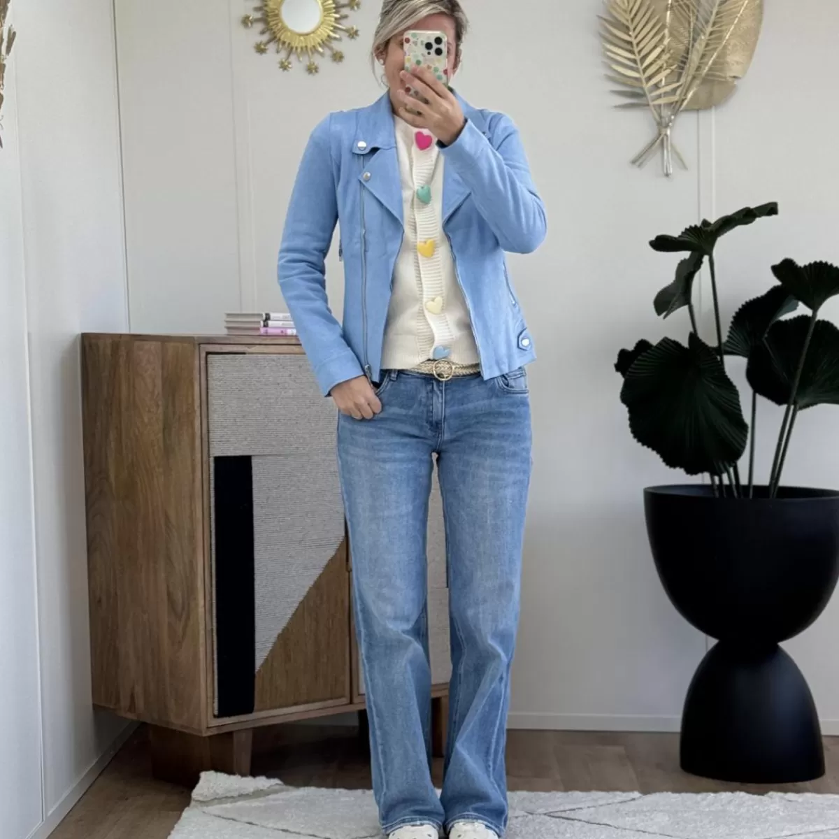 Perfecto suédine ciel<Le Dressing de Sarah D New