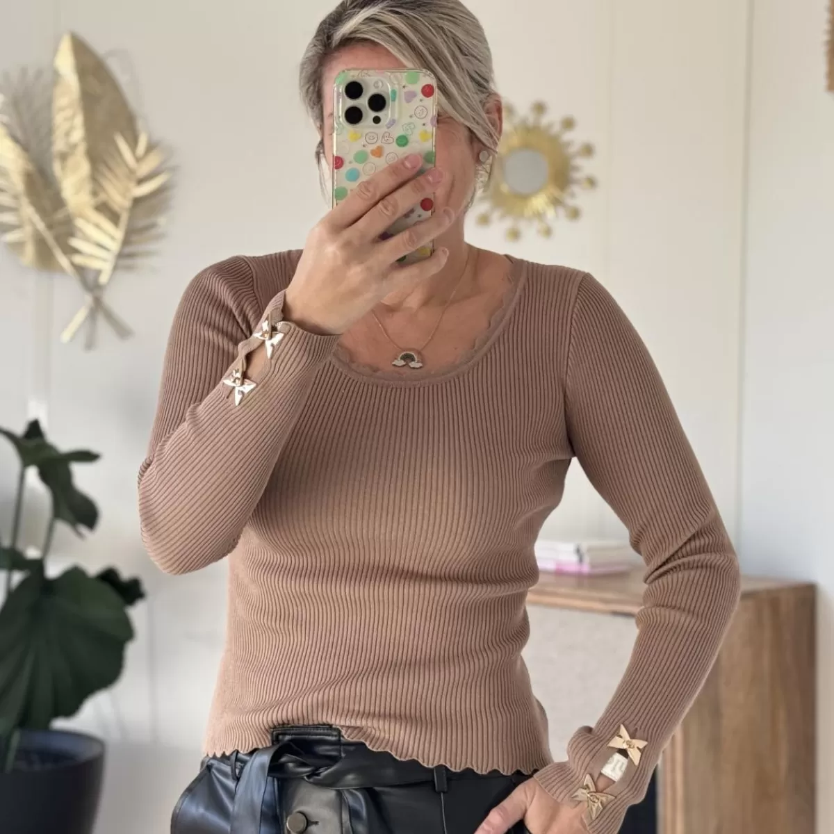 Pull Alexis camel<Le Dressing de Sarah D Flash Sale