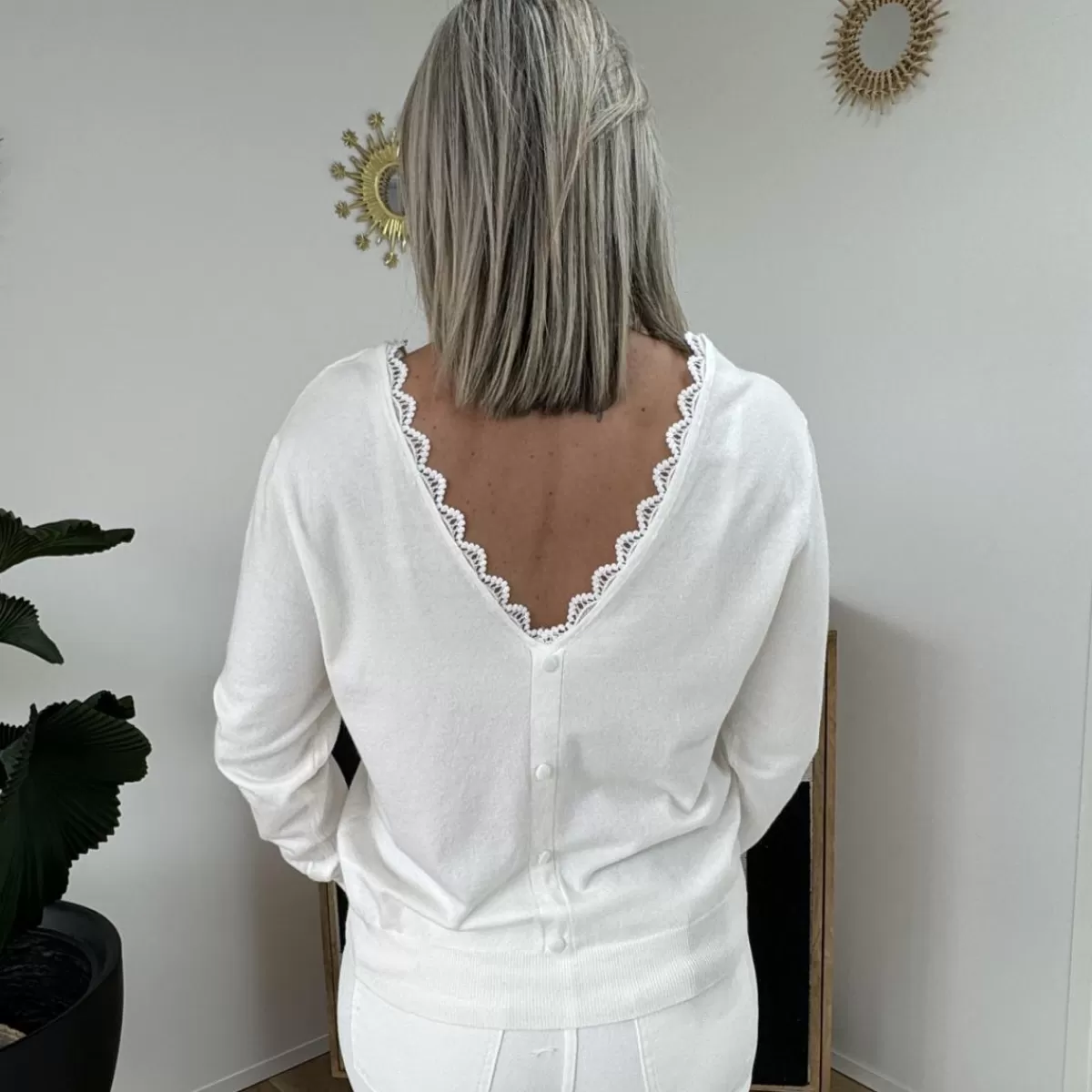 Pull Andy blanc coeur or<Le Dressing de Sarah D Cheap