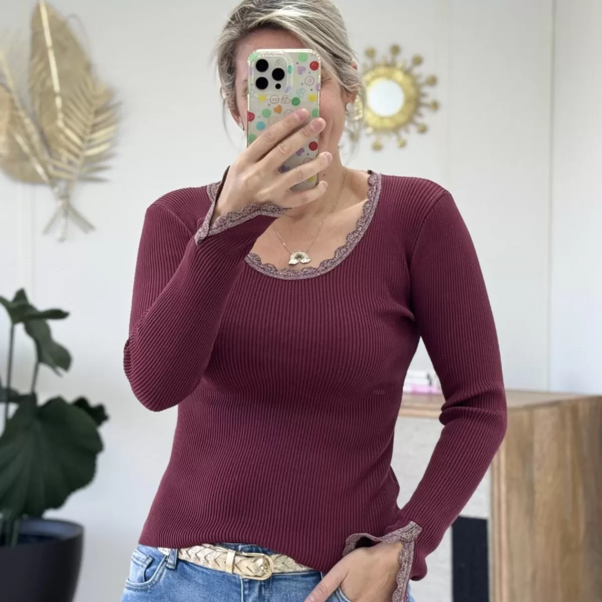 Pull Anna bordeaux<Le Dressing de Sarah D Clearance