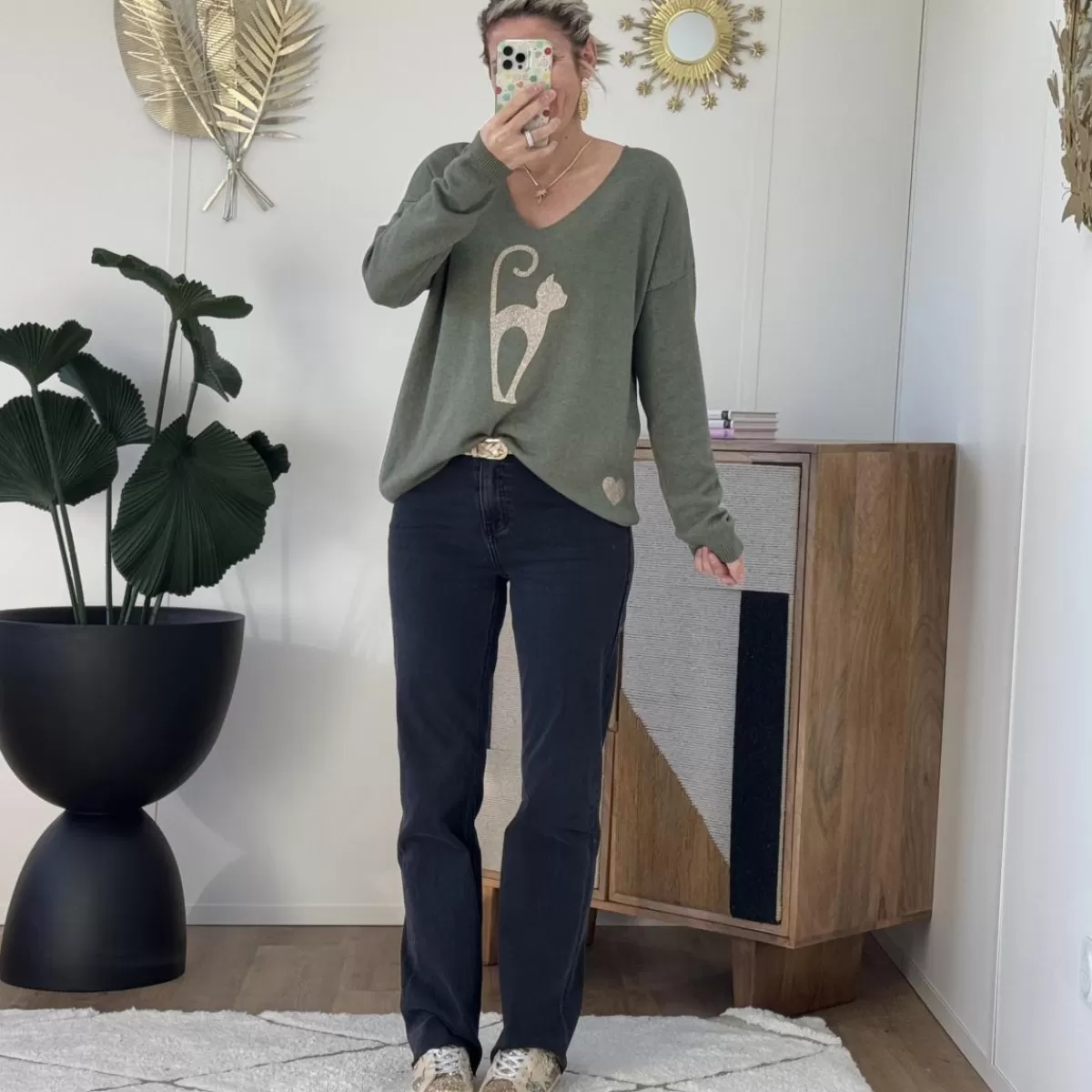 Pull Cat kaki<Le Dressing de Sarah D Hot