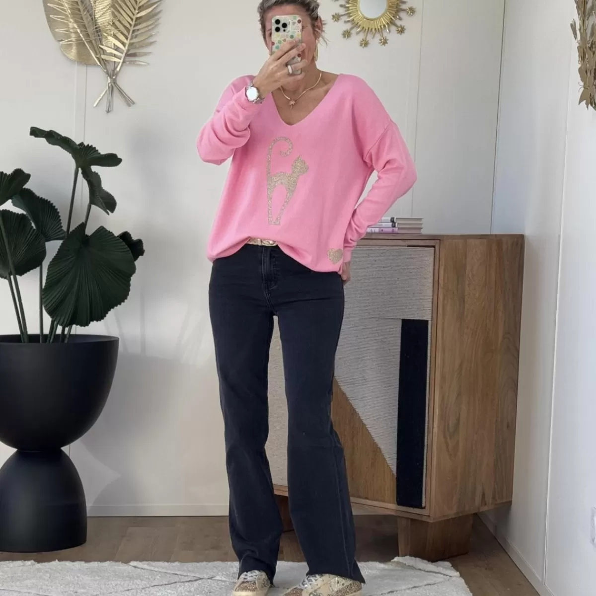 Pull Cat rose<Le Dressing de Sarah D Fashion