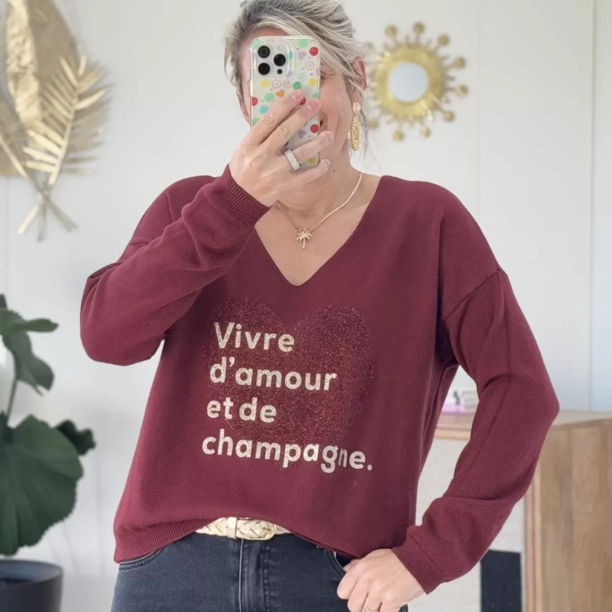 Pull Funny bordeaux<Le Dressing de Sarah D New