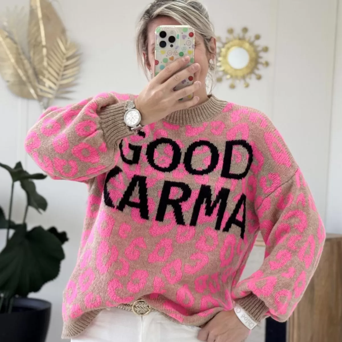 Pull Good karma camel rose<Le Dressing de Sarah D Cheap