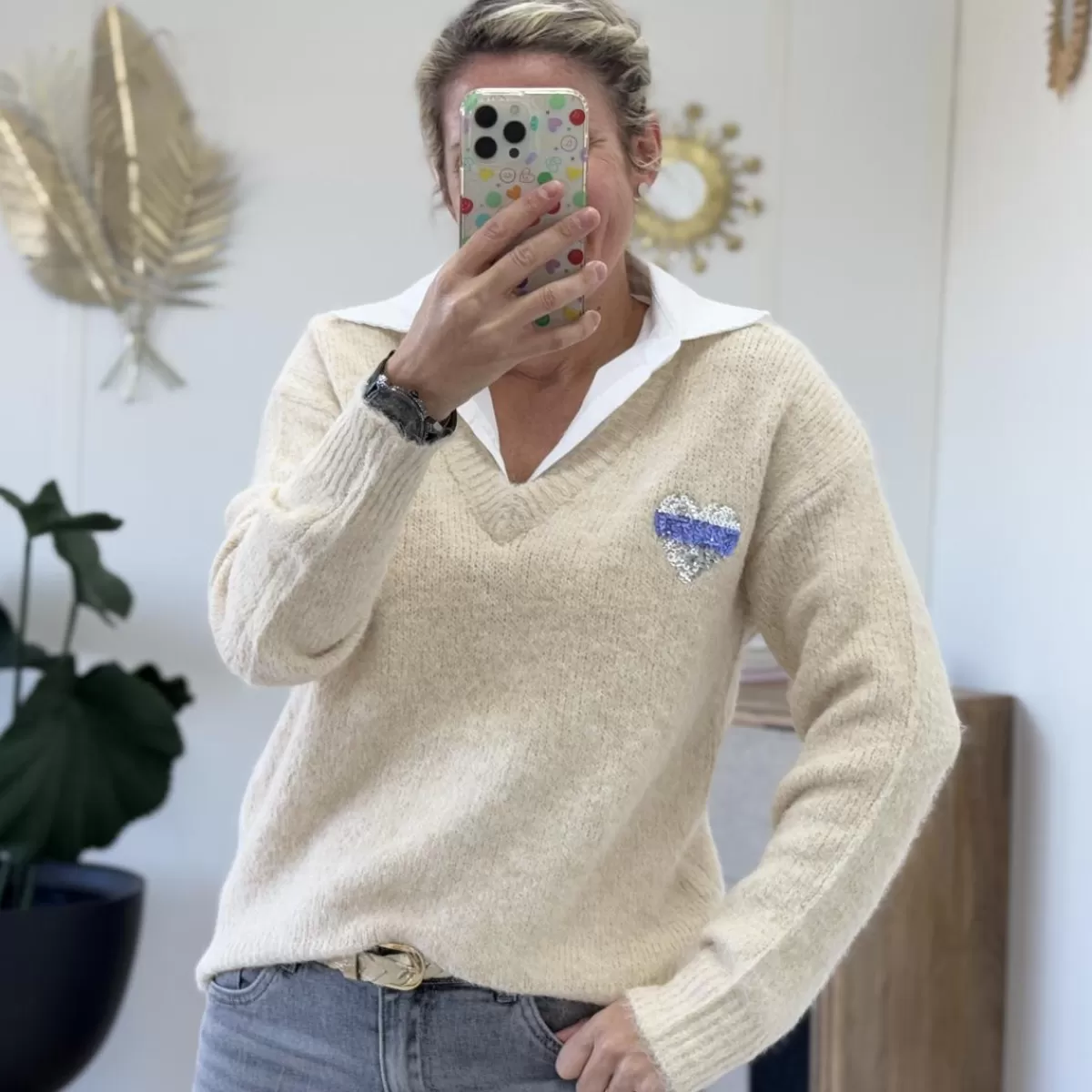 Pull Harlow ecru<Le Dressing de Sarah D Store