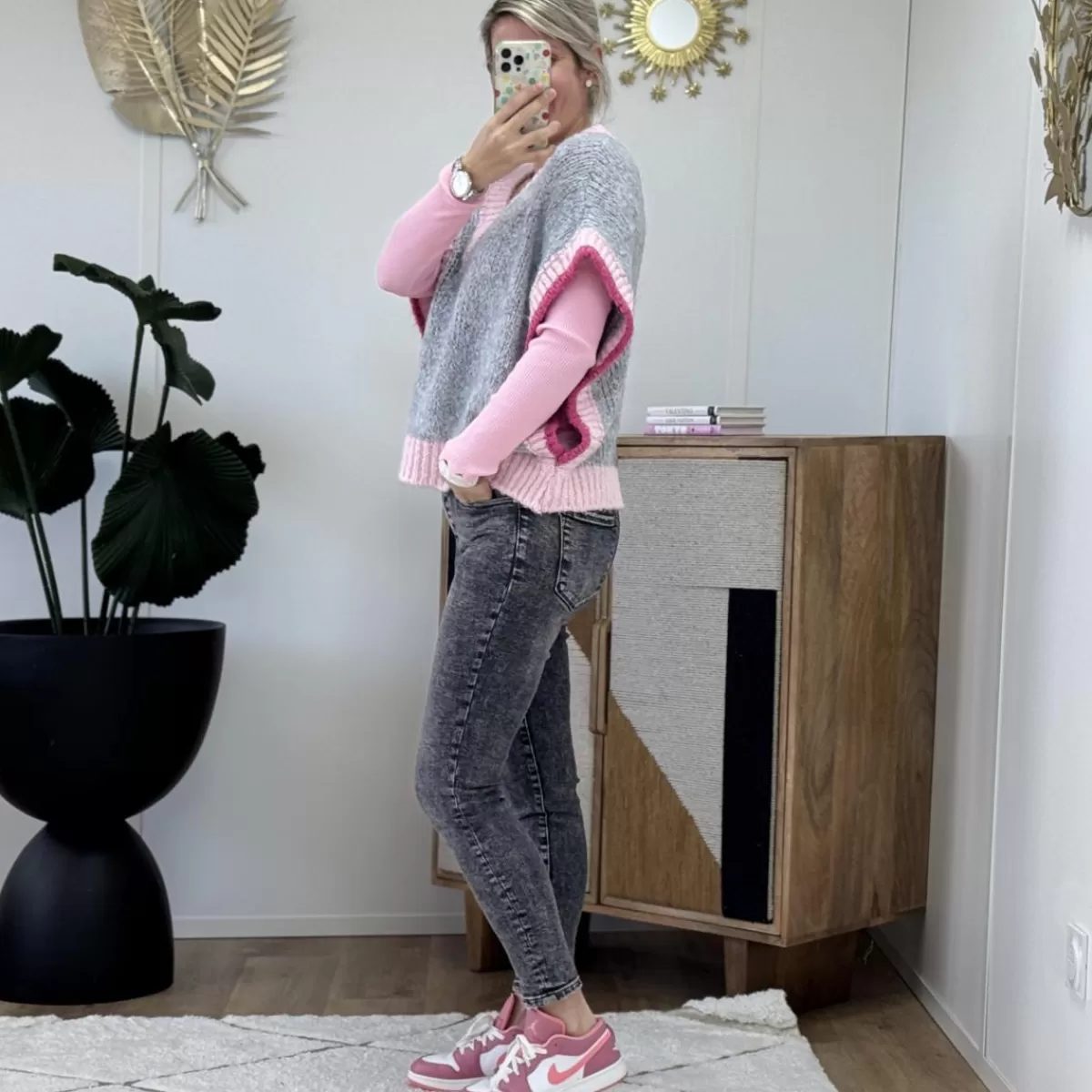 Pull Logan gris rose<Le Dressing de Sarah D Fashion