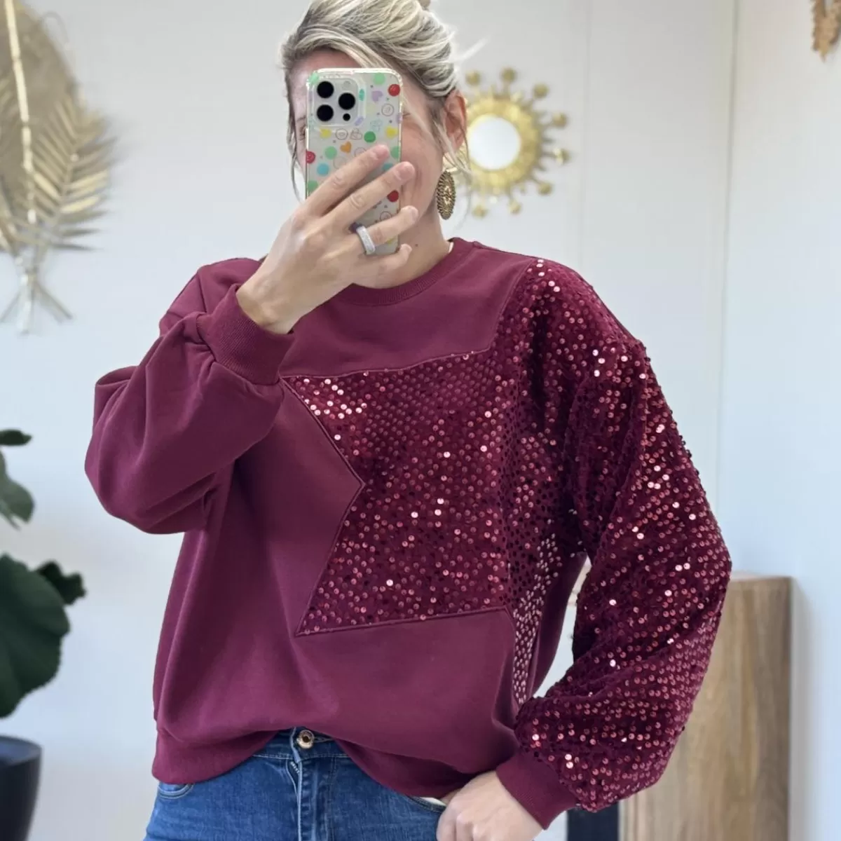 Pull Marika bordeaux<Le Dressing de Sarah D New