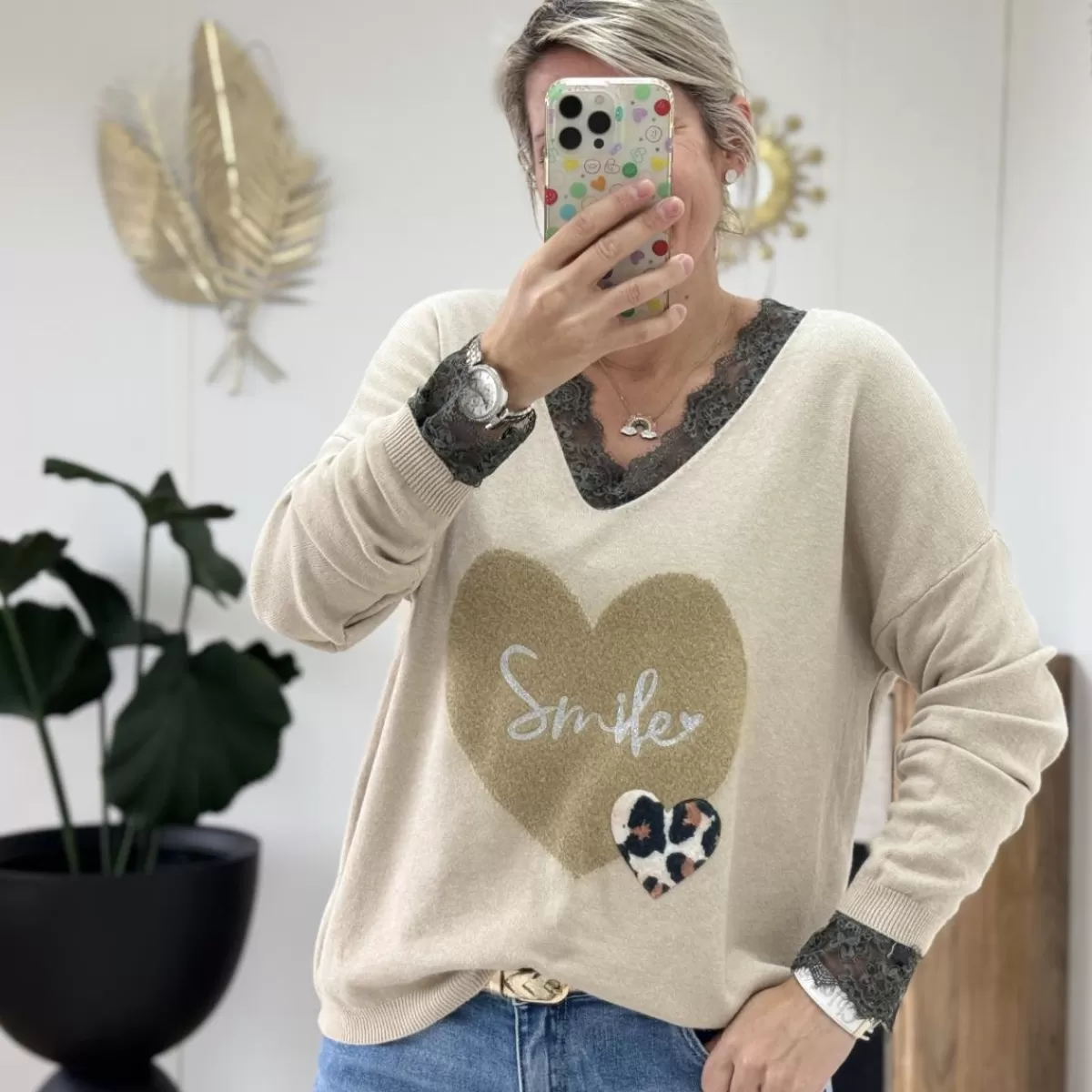 Pull Smile beige<Le Dressing de Sarah D Sale