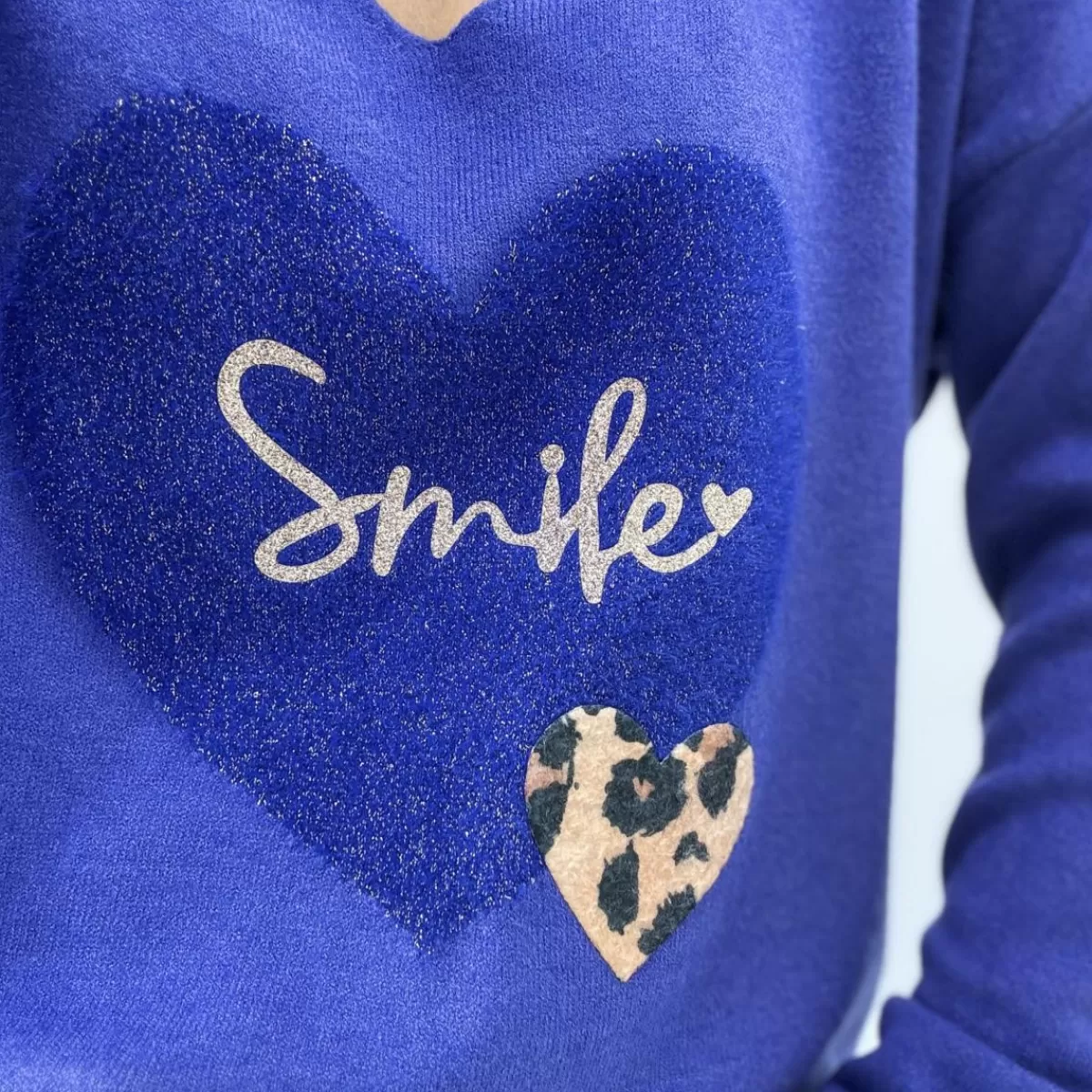 Pull Smile bleu<Le Dressing de Sarah D Cheap