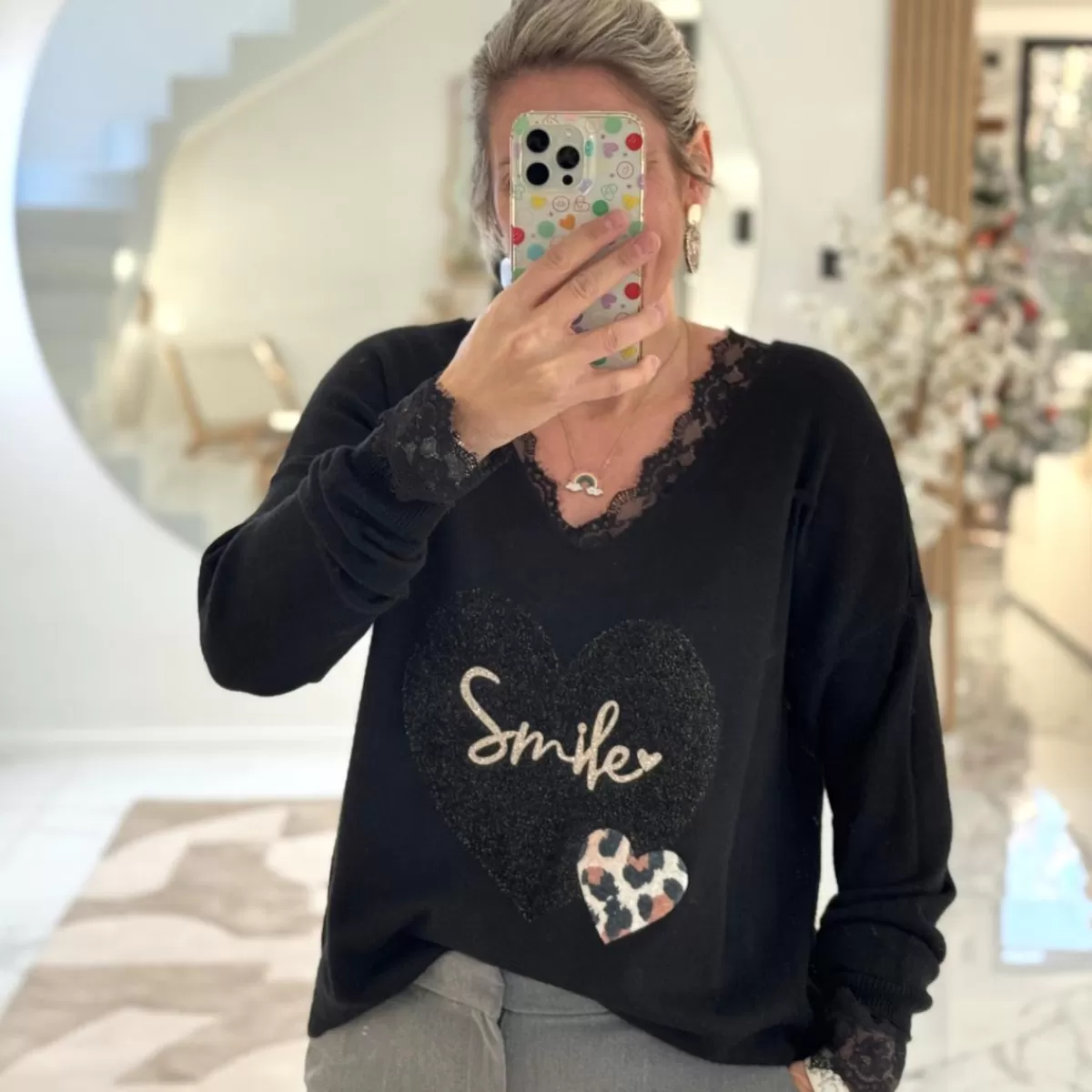 Pull Smile noir<Le Dressing de Sarah D Shop