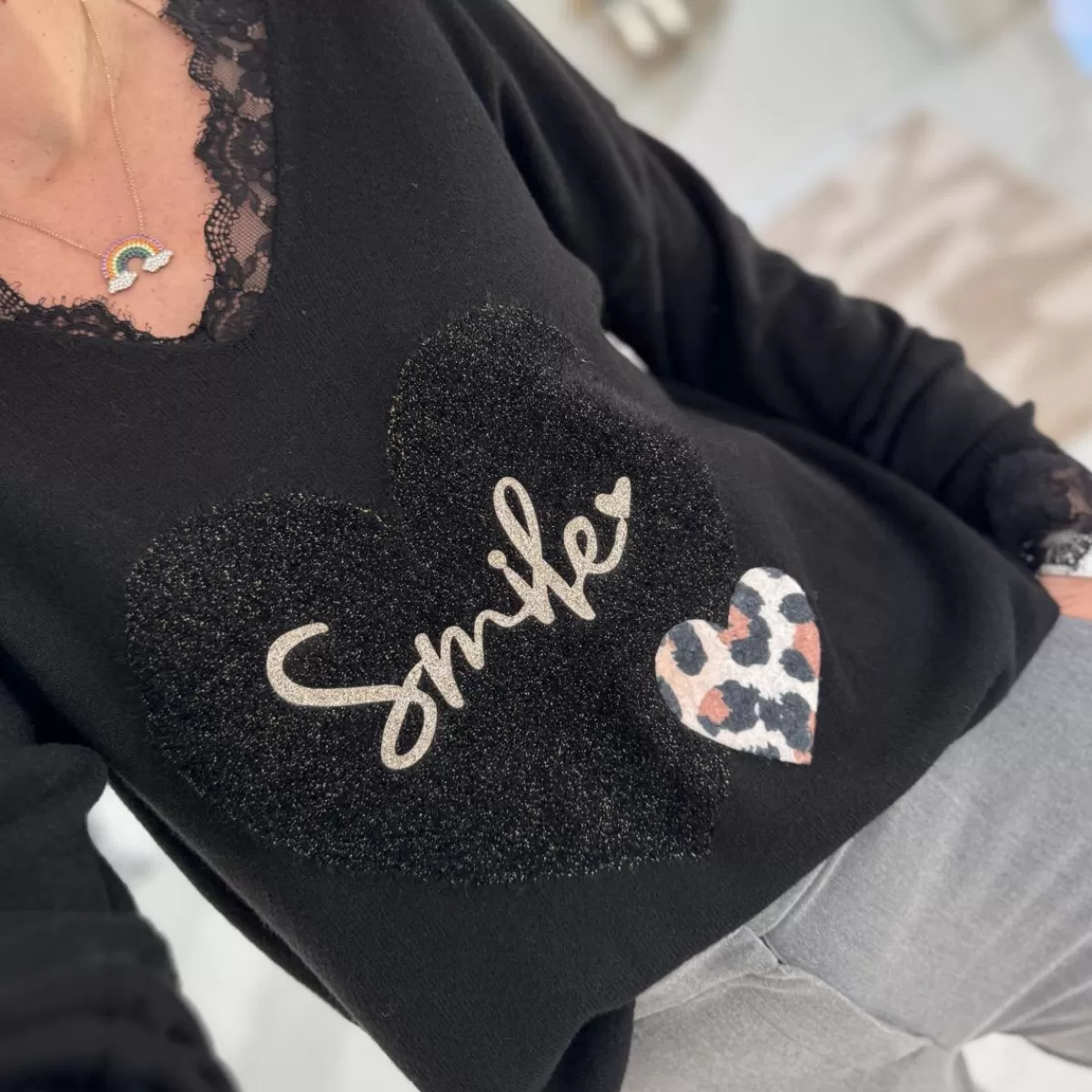 Pull Smile noir<Le Dressing de Sarah D Shop