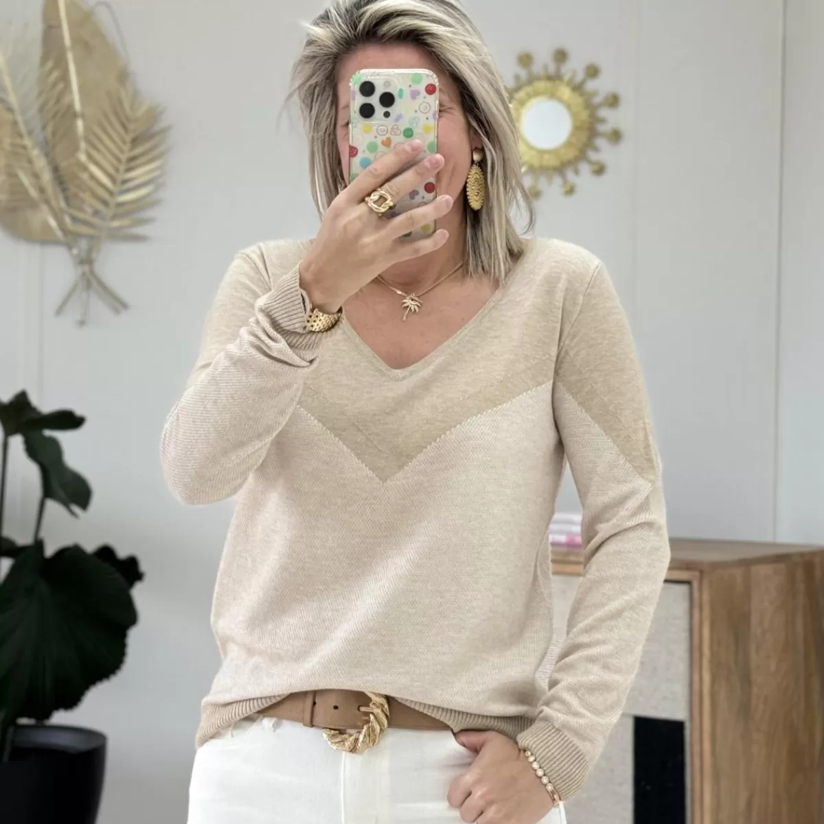 Pull Vanessa beige<Le Dressing de Sarah D Fashion