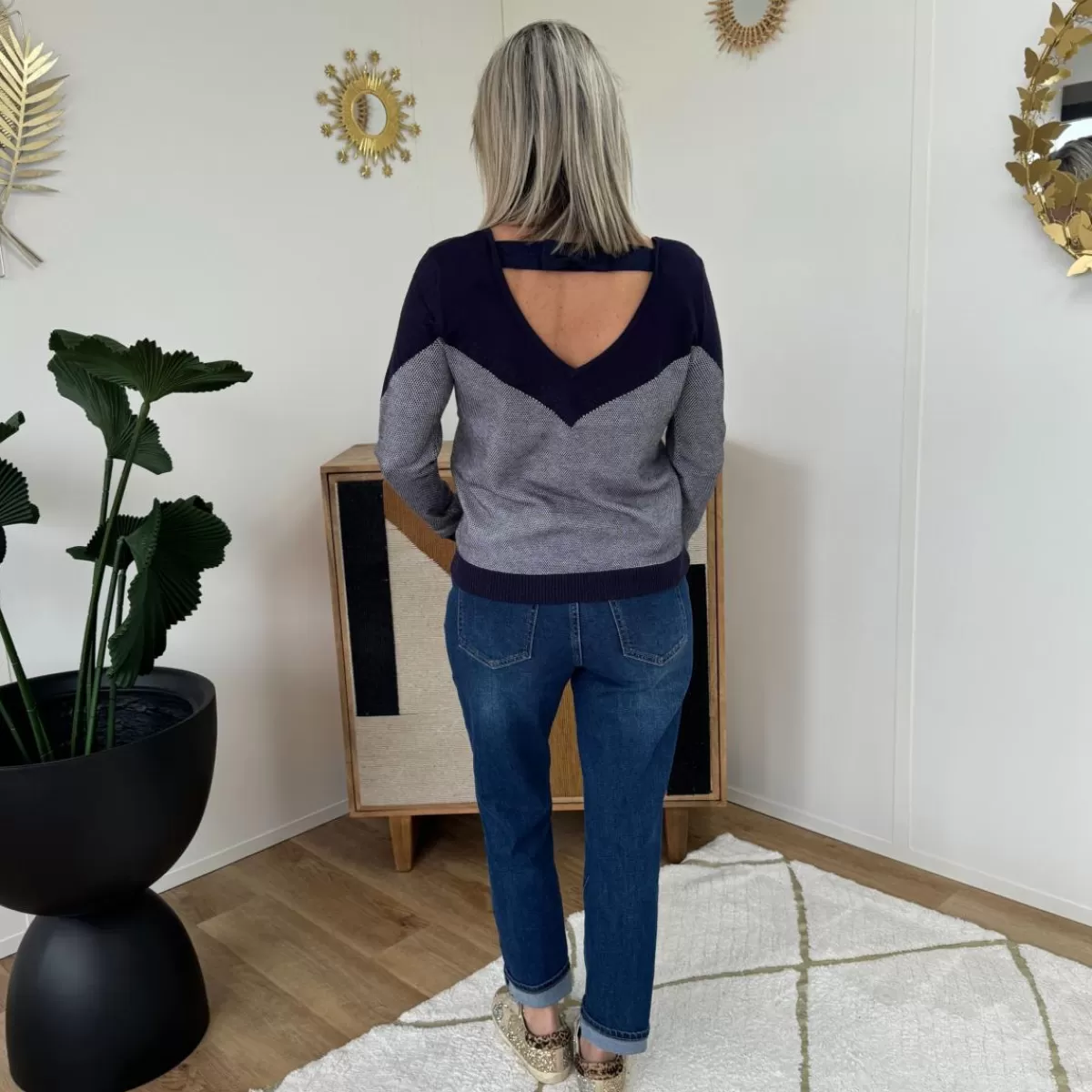Pull Vanessa marine<Le Dressing de Sarah D Cheap