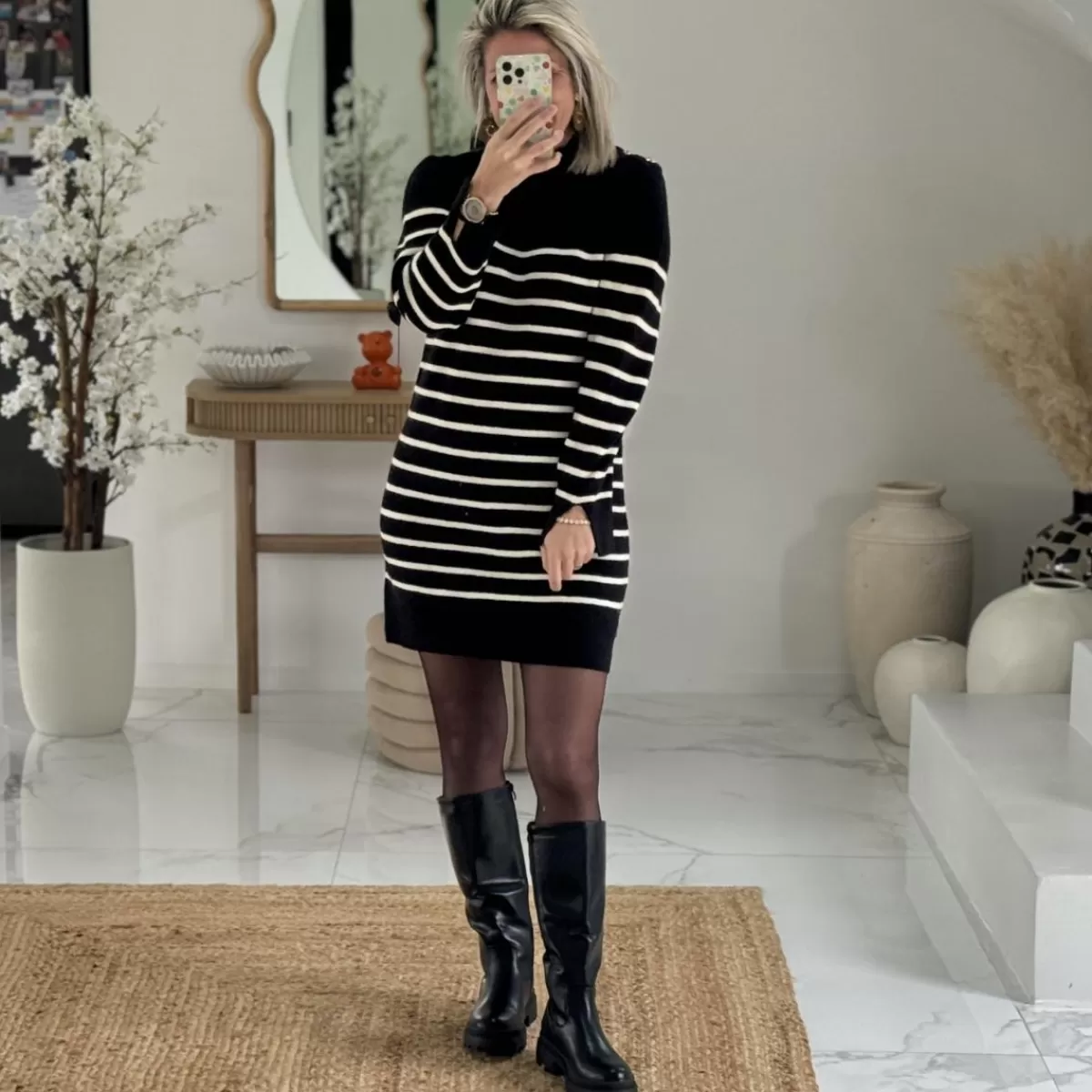 Robe marinière noire<Le Dressing de Sarah D Outlet