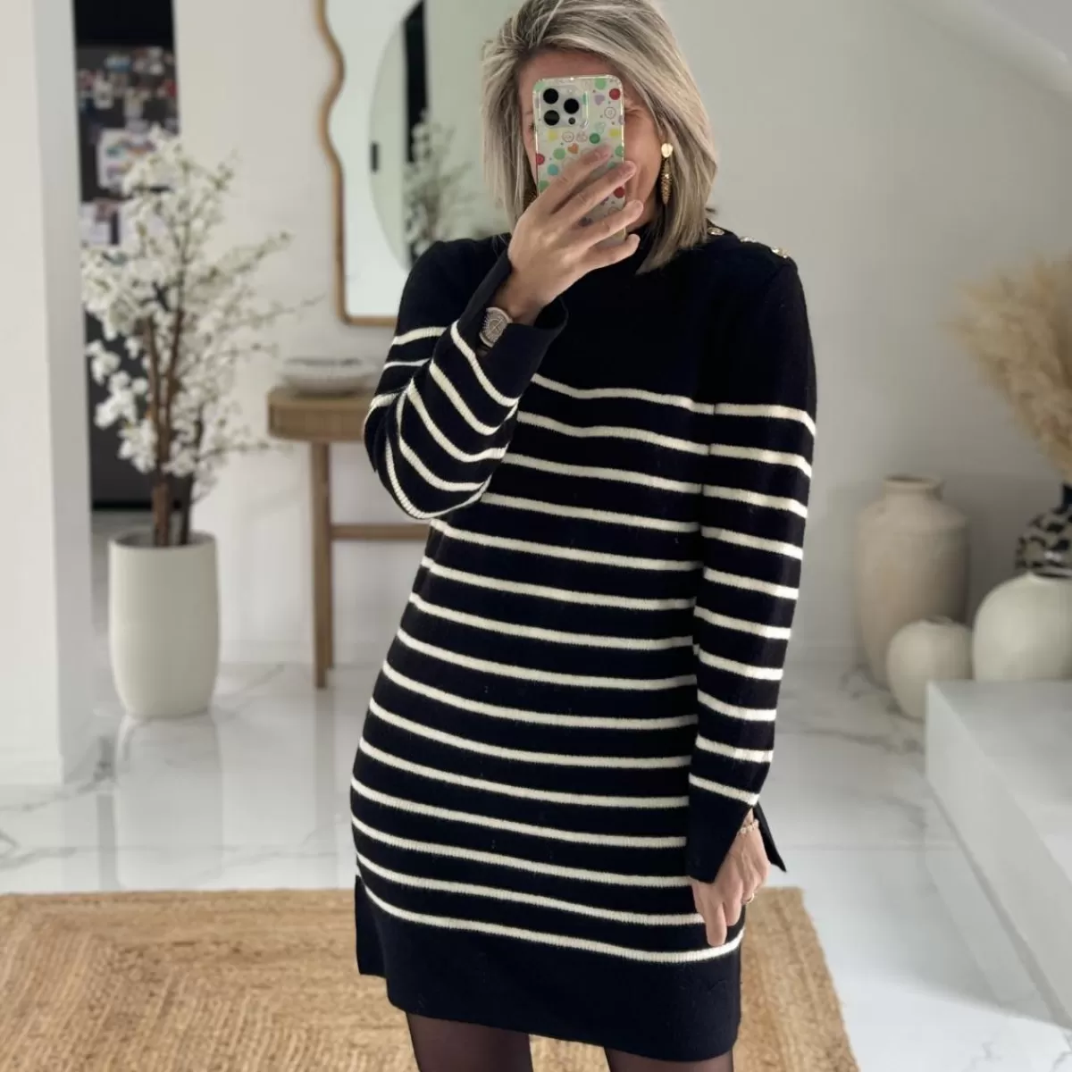Robe marinière noire<Le Dressing de Sarah D Outlet