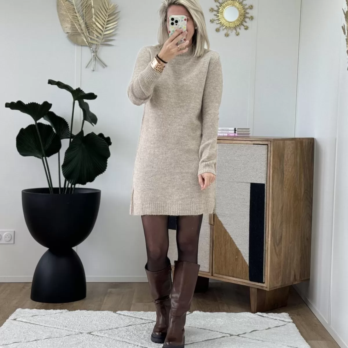 Robe pull Elsie beige<Le Dressing de Sarah D New