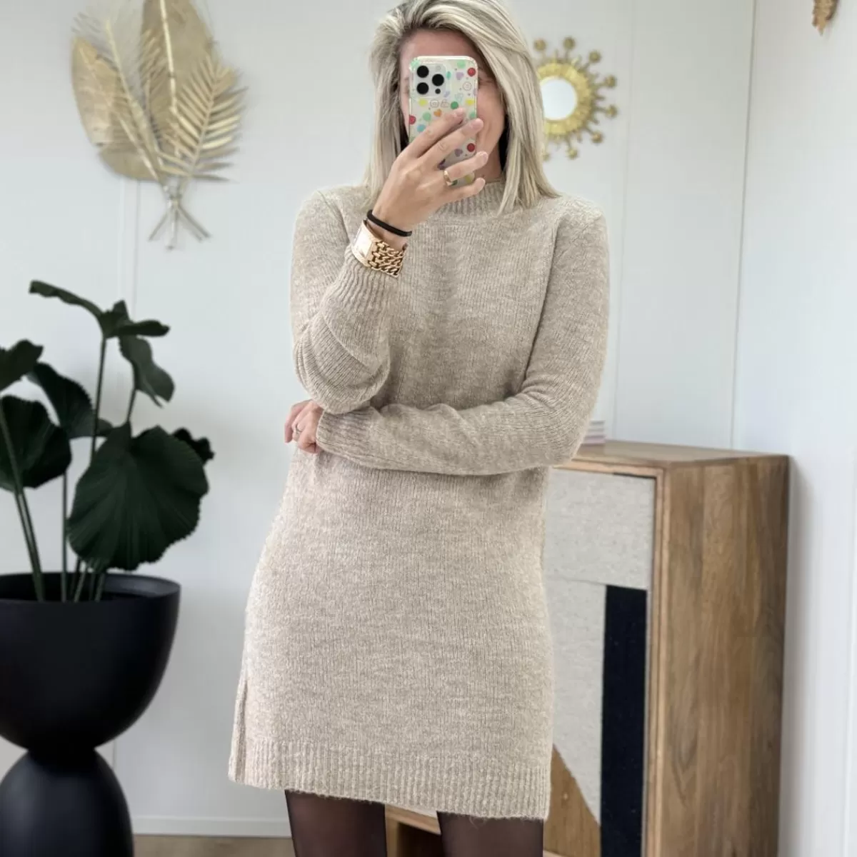 Robe pull Elsie beige<Le Dressing de Sarah D New