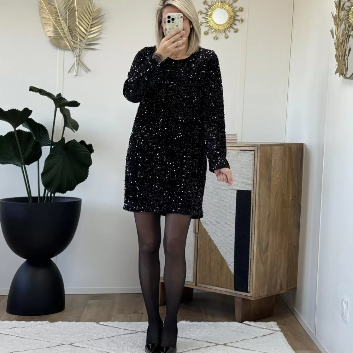 Robe velours à sequins<Le Dressing de Sarah D Online