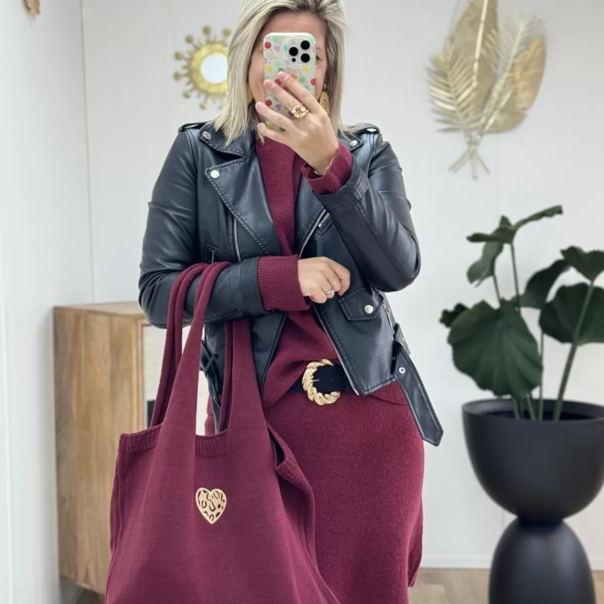 Sac en maille bordeaux<Le Dressing de Sarah D New