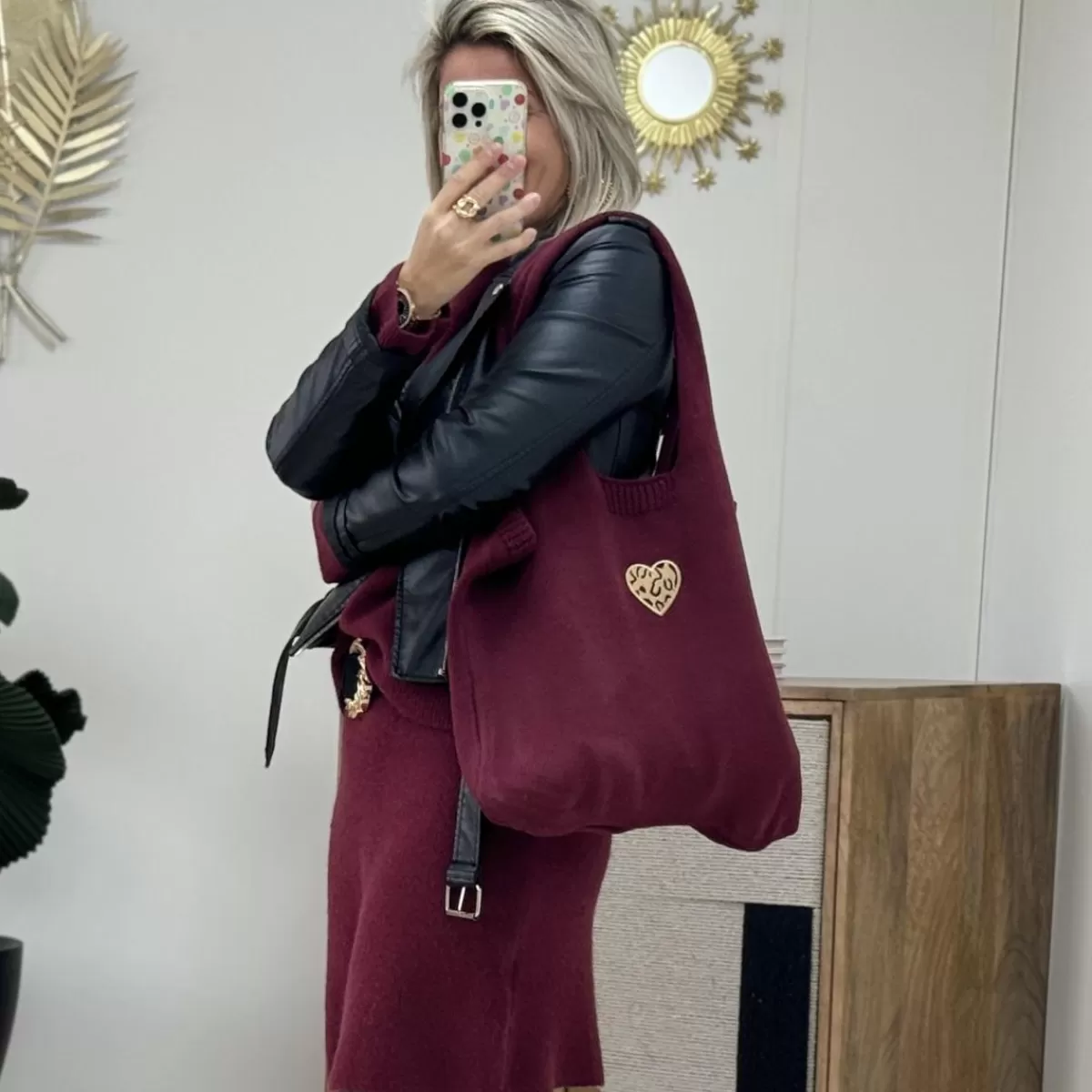 Sac en maille bordeaux<Le Dressing de Sarah D New